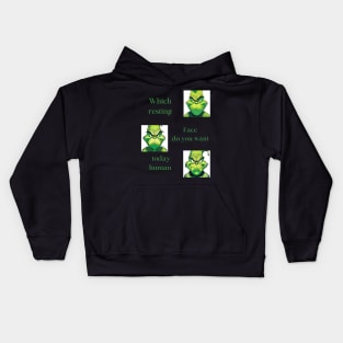 Grinch resting face Kids Hoodie